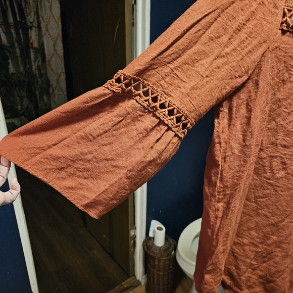 Womens est 1946 large bohemian bell sleeved top - Picture 3 of 5